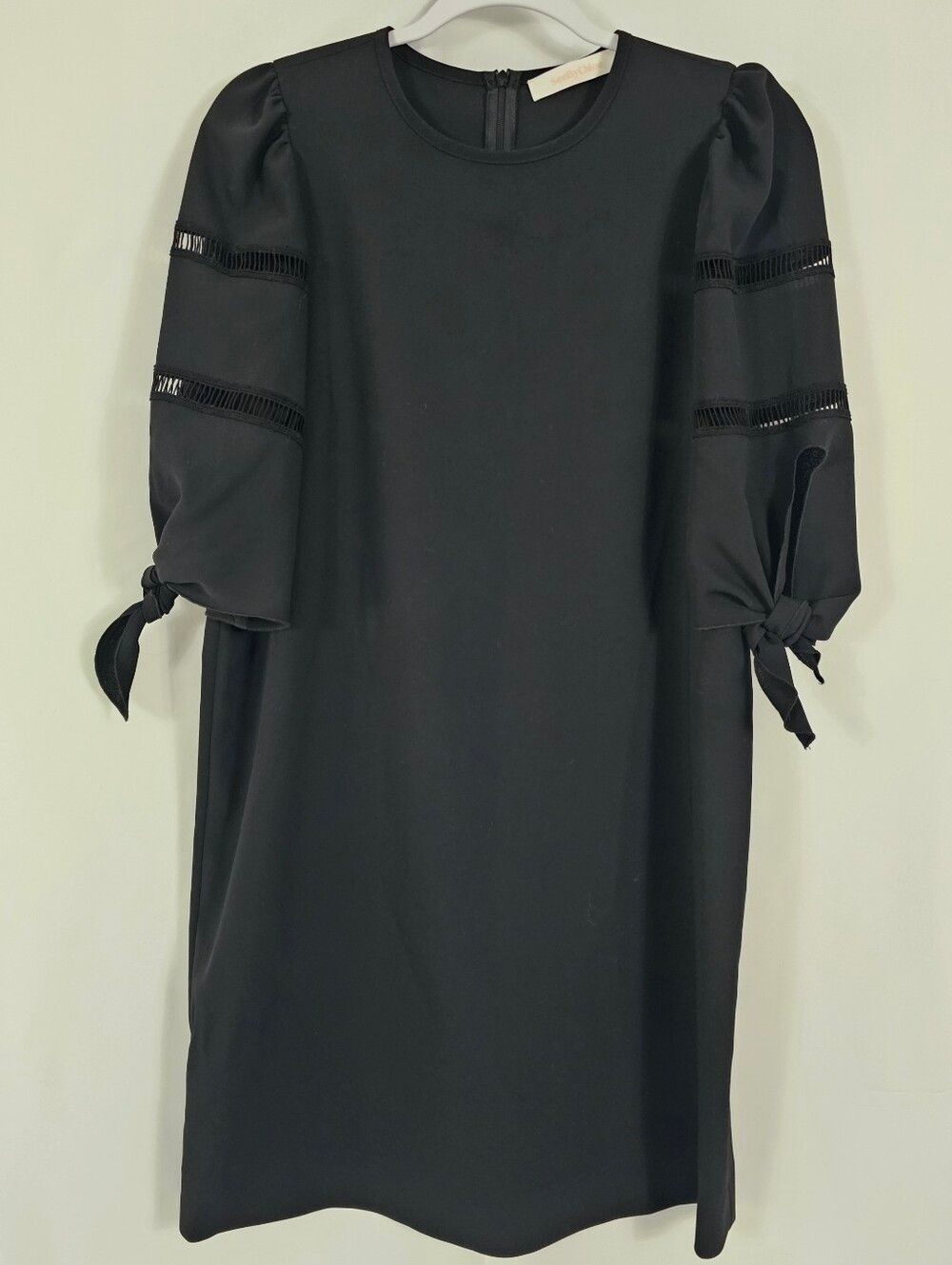See By Chloe Puffed Sleeve Mini Shift Dress in Black - Size 40